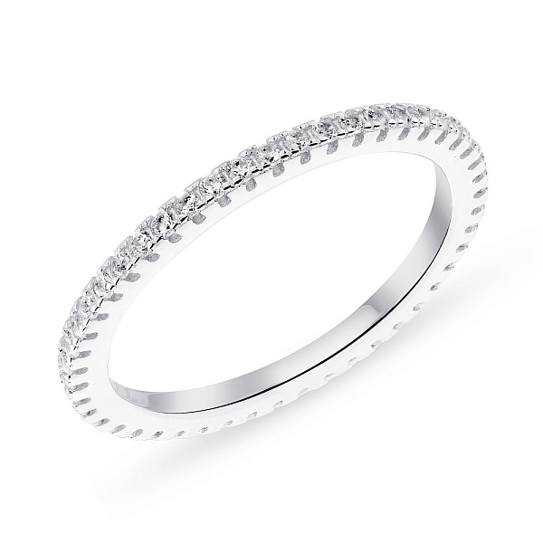 Серебряное тонкое кольцо с дорожкой из фианитов (арт. 7501/5616) – изображение 1