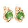 Золотые сережки с хризопразом и фианитами  (арт. 110423Пх) – изображение 1