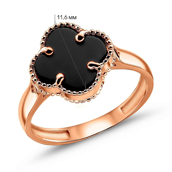 Кольцо из красного золота Клевер (арт. 154873/10о) – изображение 2