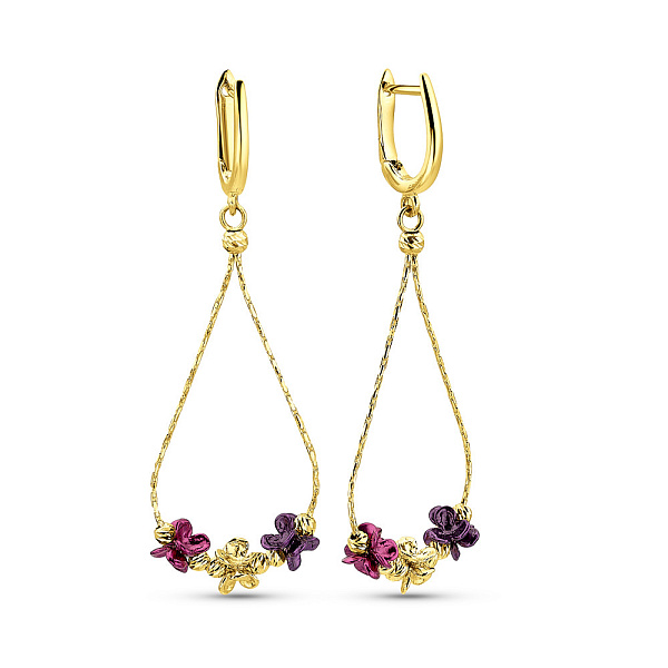 Золотые серьги-подвески Francelli (арт. 1091240жфмлн) – изображение 1