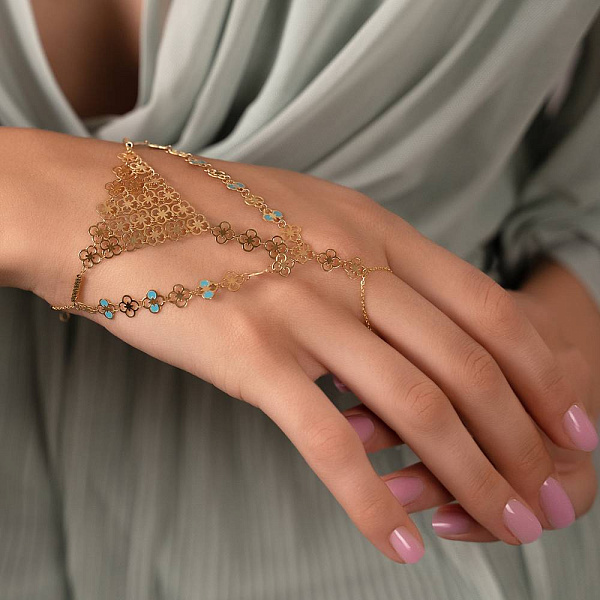 Золотой слейв-браслет Francelli с эмалью (арт. 3261041жег) – изображение 2