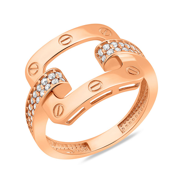 Каблучка з червоного золота з фіанітами (арт. 156576) – зображення 1
