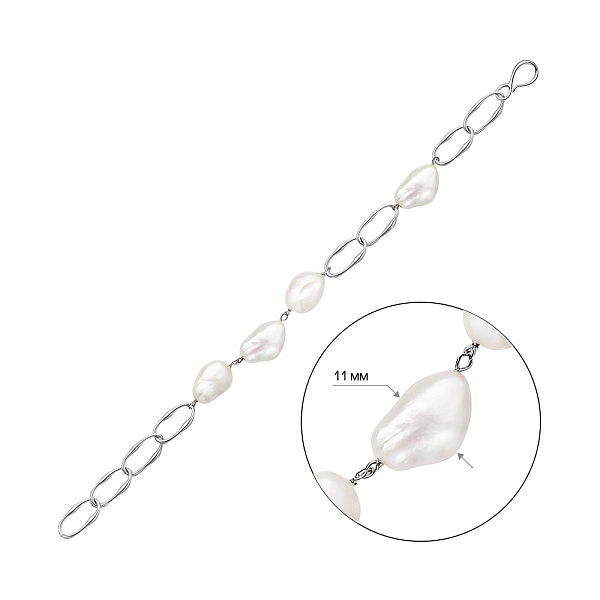 Срібний браслет з перлинами (арт. 7509/2185017жб) – зображення 2