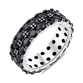 Серебряное кольцо с дорожкой из фианитов (арт. 7501/6987бч)