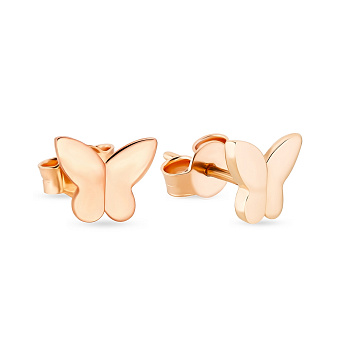 Фото Золоті сережки-пусети «Метелики» (арт. 106199)