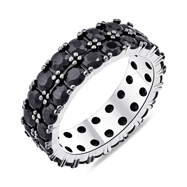 Серебряное кольцо с дорожкой из фианитов (арт. 7501/6987бч) – изображение 1