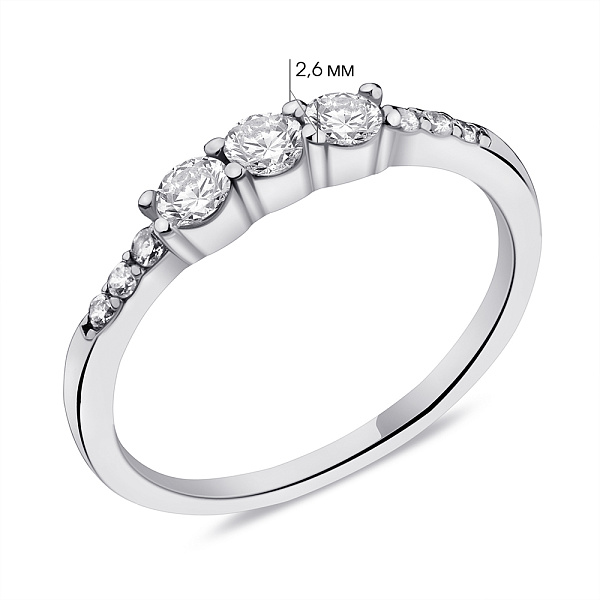 Кольцо из серебра с фианитами (арт. 7501/6420) – изображение 2