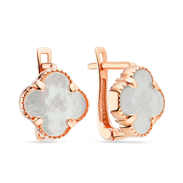 Серьги из красного золота с перламутром (арт. 106087/10п) – изображение 1