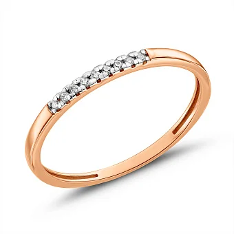 Кольцо из красного золота с бриллиантами (арт. К011125)