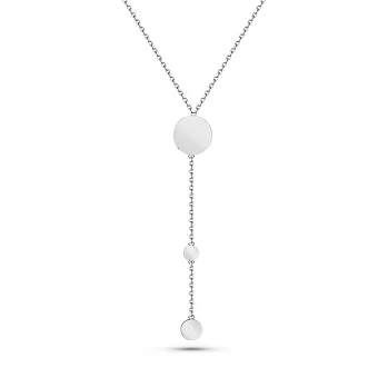 Колье-галстук Монеты из белого золота (арт. 352349б)