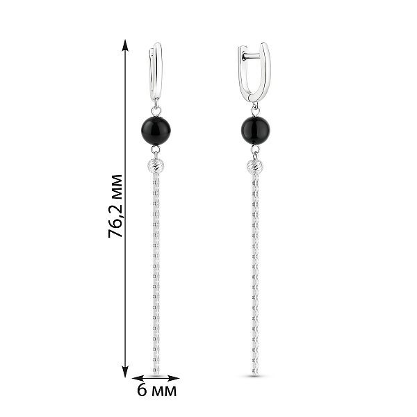 Серебряные серьги без камней (арт. 7502/100105ч) – изображение 2