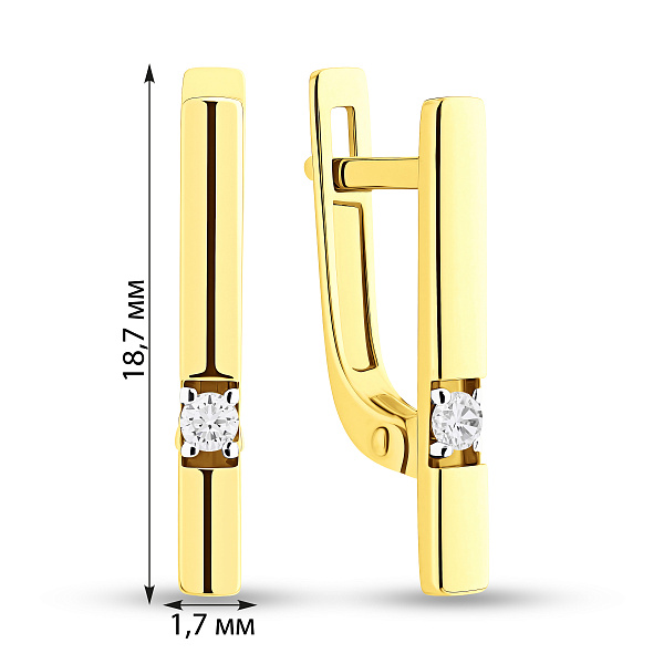 Серьги с фианитами из желтого золота (арт. 111074ж) – изображение 4
