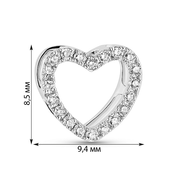 Золотой кулон Сердечко с бриллиантами (арт. П341469010б) – изображение 3