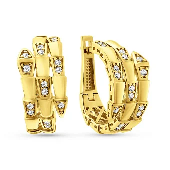 Сережки з жовтого золота з фіанітами (арт. 1091818ж)