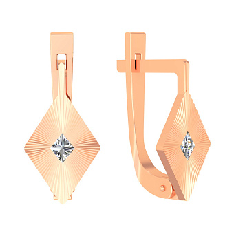 Фото Золотые серьги с фианитом (арт. 110512)