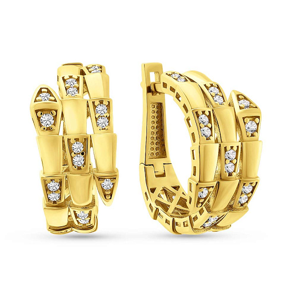 Сережки з жовтого золота з фіанітами (арт. 1091818ж) – зображення 1