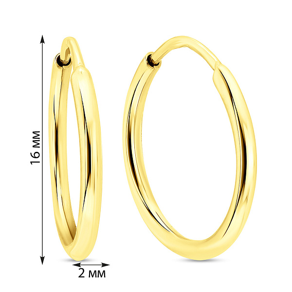 Золотые серьги-кольца (арт. 122600/15ж) – изображение 2