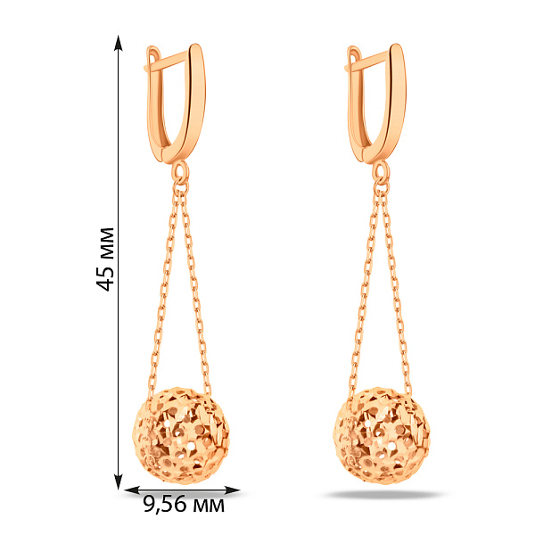 Золоті сережки з підвісками (арт. 107093) – зображення 2