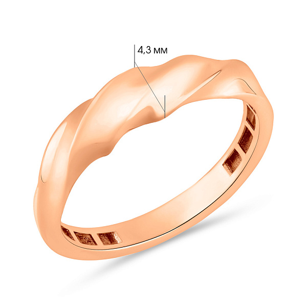 Золотое кольцо без камней (арт. 156380) – изображение 3