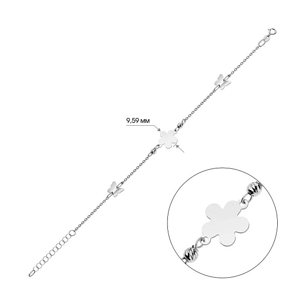Золотой браслет в белом цвете металла (арт. 325431б) – изображение 3