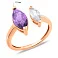 Золотое кольцо с аметистом и фианитом (арт. 1401029Па) – изображение 4