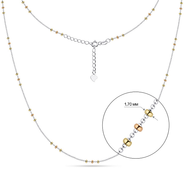 Колье из серебра с родированием (арт. 7507/1390бжк) – изображение 2