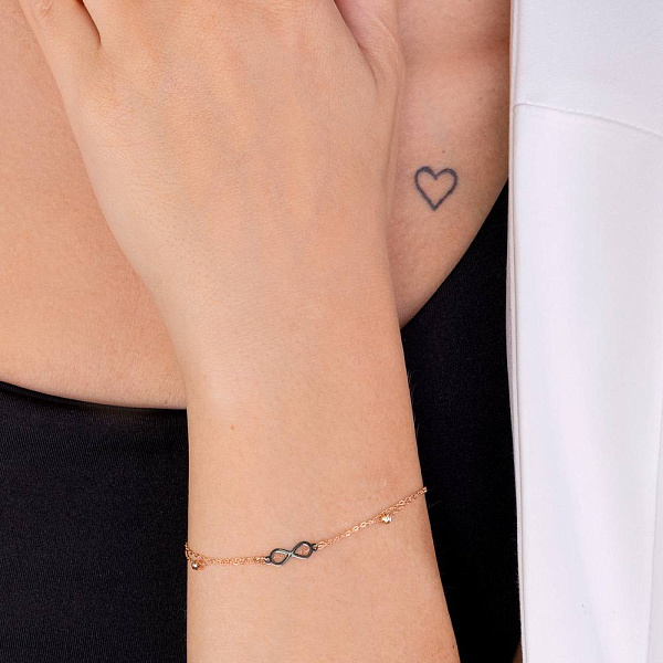 Браслет "Нескінченність" з золота (арт. 325652ч) – зображення 3