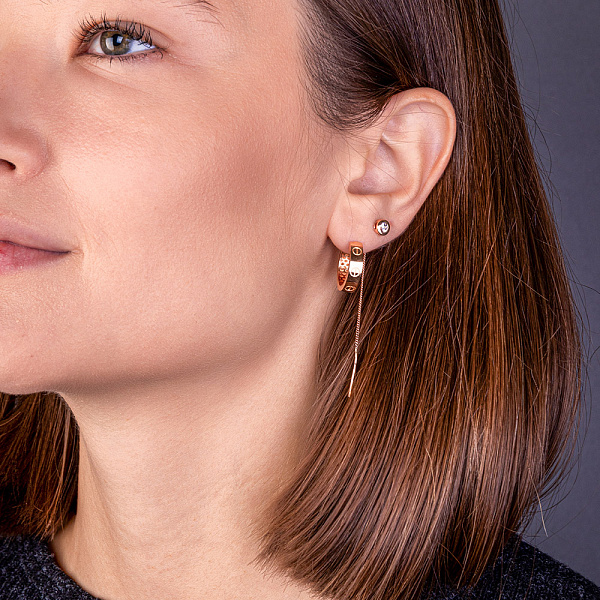 Сережки-кільця з червоного золота (арт. 109222/15) – зображення 3