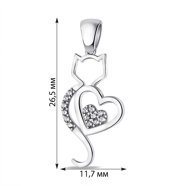 Срібний підвіс Котик (арт. 7503/4206) – зображення 2