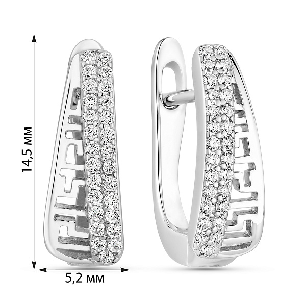 Серебряные серьги с фианитами (арт. 7502/10247) – изображение 2