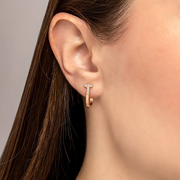 Серьги из красного золота с фианитами (арт. 1091532) – изображение 2