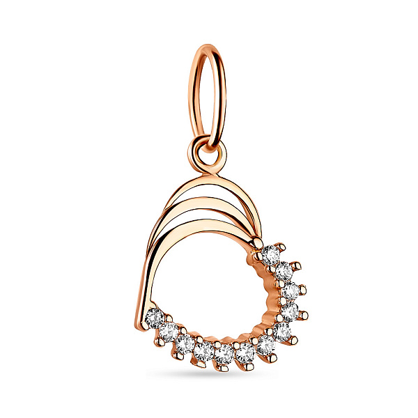 Кулон золотой Сердце с фианитами (арт. 423503) – изображение 1