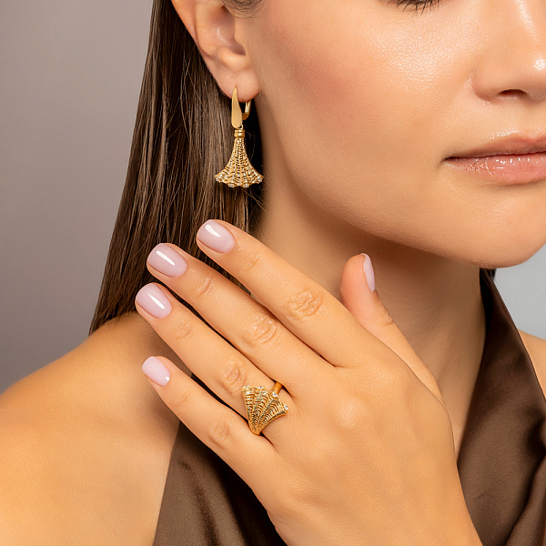 Золоті сережки-підвіски Francelli (арт. е1092003ж) – зображення 2