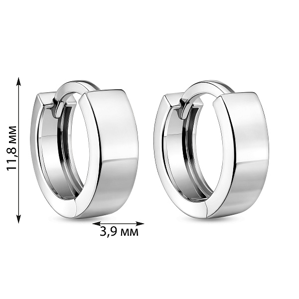 Серьги-кольца из белого золота (арт. 110448б) – изображение 2