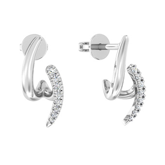 Фото Серьги из белого с бриллиантами (арт. Т011459010б)