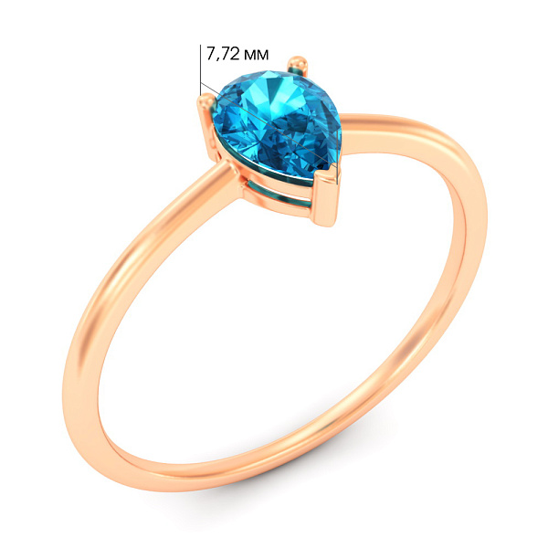 Золота каблучка з топазом (арт. 141230Птг) – зображення 4