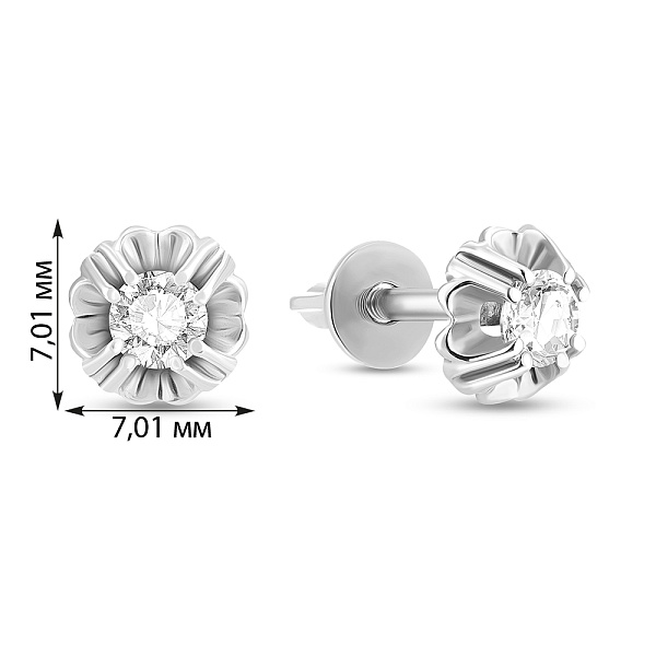 Золоті сережки пусети з фіанітом (арт. 113901б) – зображення 3