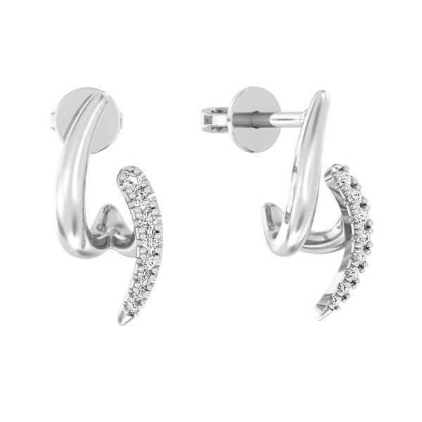 Серьги из белого с бриллиантами (арт. Т011459010б) – изображение 1