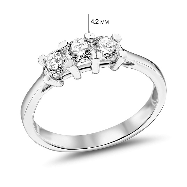 Кольцо из белого золота с бриллиантами (арт. К341519070б) – изображение 7
