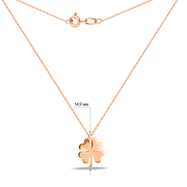 Золоте кольє Конюшина без каміння (арт. 352312/10) – зображення 5