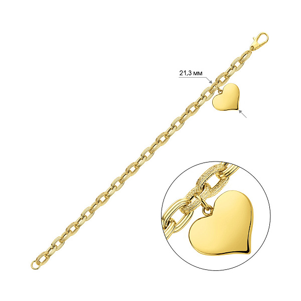 Золотий браслет Серце (арт. 3261024ж) – зображення 3