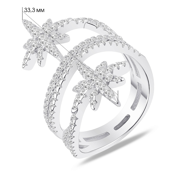 Массивное серебряное кольцо с фианитами (арт. 7501/8817) – изображение 4