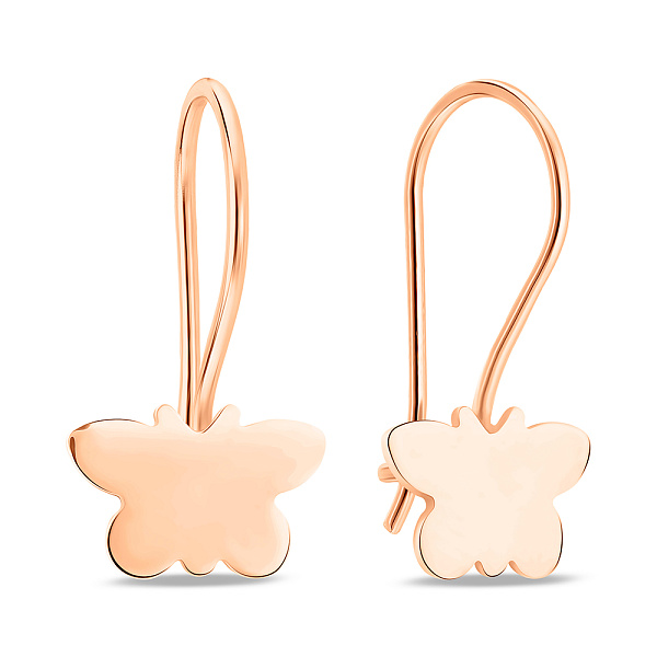 Серьги из красного золота Бабочки (арт. 109316) – изображение 1