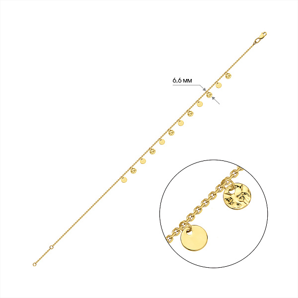 Золотий браслет Монети на ногу (арт. 322790жн) – зображення 2