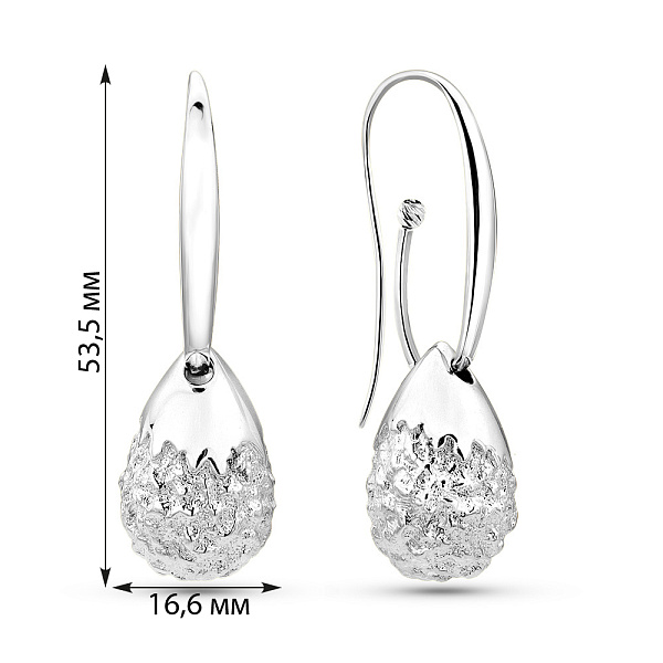 Серьги из белого золота Francelli (арт. е1091749б) – изображение 2