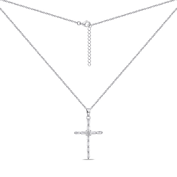 Серебряное колье Крестик с фианитами (арт. 7507/1812) – изображение 2