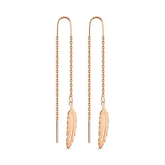 Золоті сережки-протяжки Перо (арт. 1091198)