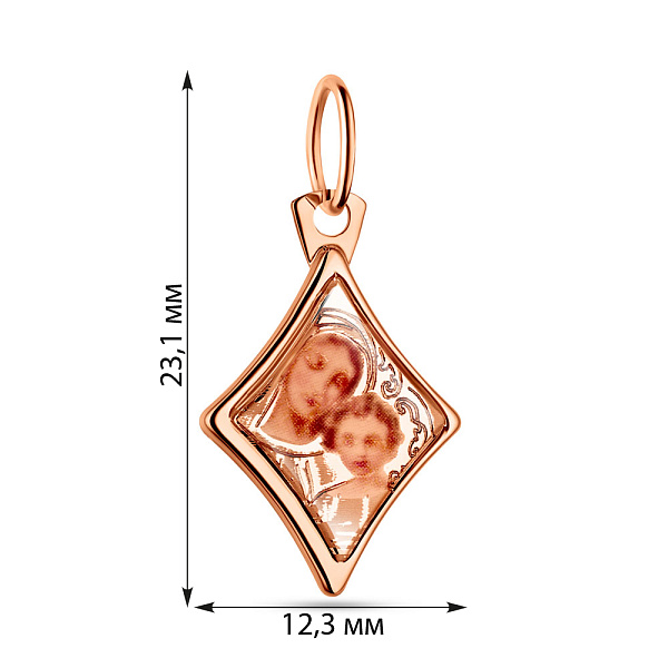 Золотая ладанка «Божья Матерь с младенцем» (арт. 400800) – изображение 3