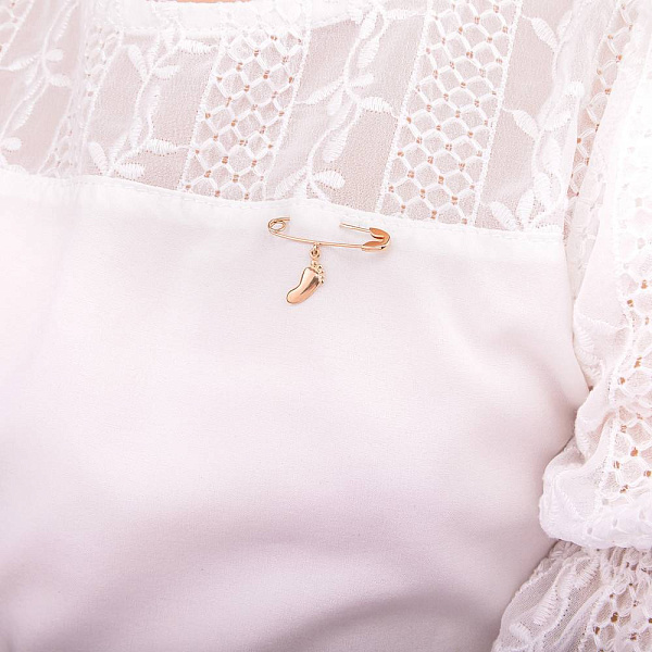 Золотая булавка с подвесной частью (арт. 360033) – изображение 4