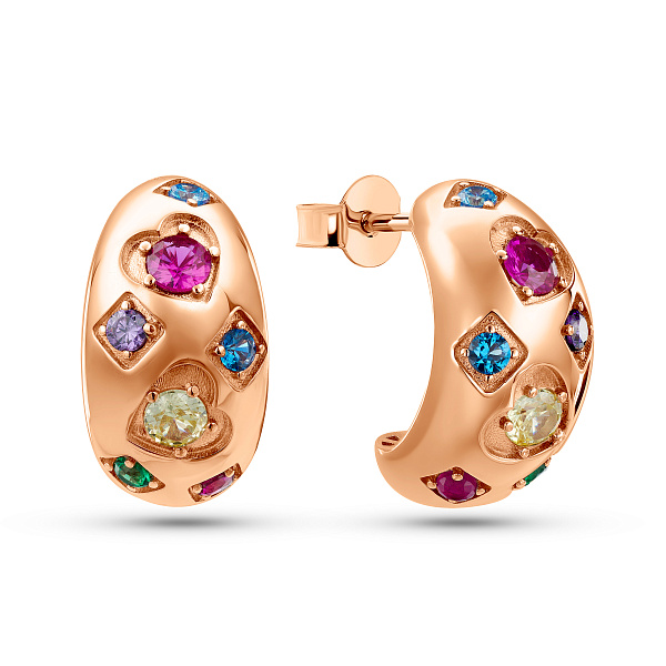 Золоті сережки з фіанітами (арт. 111482цв) – зображення 1